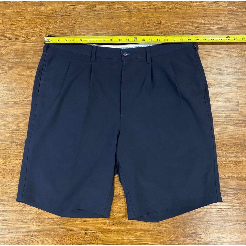 FJ FootJoy Blue Pleated Casual Performance Golf Chino Shorts Bermudas Men 38x10 - Picture 8 of 9